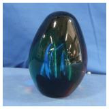 Multi-colored Glass Egg Paperweight