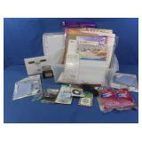Scrapbooking Supplies incl. plastic bin