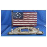 Wooden American Flag 32x18", Coat Rack 28x12"