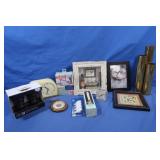 Brass Vase, Pilates Bands, Plug-in Clock