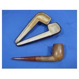 Vintage Pipe (mouth pc cracked), Pipe Case
