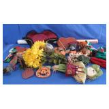 Silk Flowers, Decorative Hat, Wooden Dï¿½cor