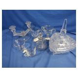 Clear Glass Candy Jar & Candle Holders
