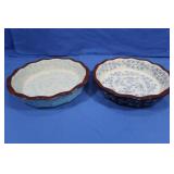 2 Temptations 9" Oven Dishes-Floral Lace