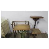 2 Vintage Plant Stands-29x12" & 23x11", Blanket