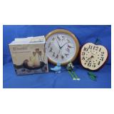 Audobon Wall Clock, NIB Candle Garden Ensemble