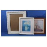 Decorative Framed Artwork 14x12", Wood Frame