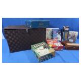 Storage Tote 20x13x12" w/Games incl Jenga,