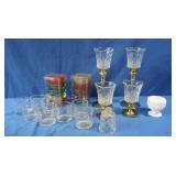 Brass Candlesticks w/Glass Tops, New Colored