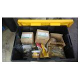 Tote w/Drywall Tools, Recessed Light Fixtures,