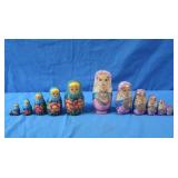 2 Sets Handpainted Nesting Dolls