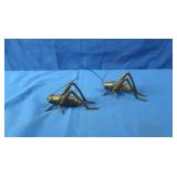 Brass Crickets (1 missing 1 antenna)