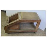 Wooden Rolling Shop Stool 27x11x17"
