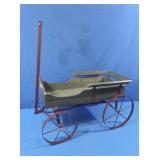 Decorative Wood Wagon w/Metal Wheels