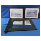 2 Pictures 17x13", Framed Mirror 19x26"