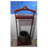 Wood Clothes Valet 19x12x44", 2 Brass, 1 Plastic