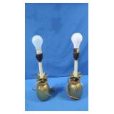 2 Brass Pineapple Table Lamps