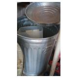 Metal Trash Can-partially full of Bird Seed