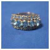 10K Blue Topaz Ring  5gr  Sz 10