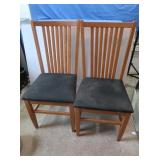 2 Wooden chairs w/Padded Seats