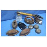 Sad Irons, Vintage Pump Sprayer