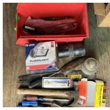 Flood Light, tools, Glass Insulators&more w/Tote