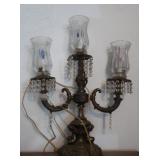 Rococo Style Brass & Crystal Light