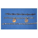 Sterling Lot-Charm Bracelet, Bracelet w/Stone,