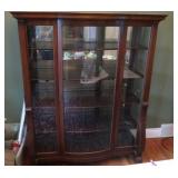 Beautiful China Cabinet on Casters w/Curved Glass