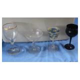 Stemware-Gold Rimmed, Black