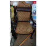 Vintage Wood Chair w/Padded & Back