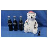 Coke Bottles & Coke Polar Bear Cookie Jar