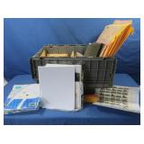 Box of Stencils, Stamps, File Folders