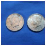 2) 1965 Half Dollars  90% Silver
