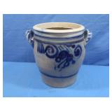 Norwegian Blue&Gray Crock, Double handled-stamped