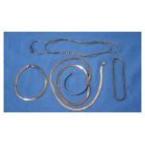 2 Sterling Chains, 2 Sterling Bracelets