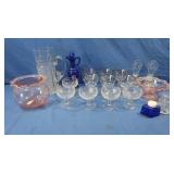 Glass Pitcher, Candy Dish,Silver Rum Icecream