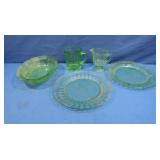 Green Depression Glass(glows)