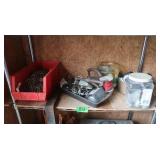 Shelf Contents-Wire, Nails, PVC Pipe,Vise&more