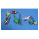 Vintage Christmas Bubble Lights. Bird Clips & more