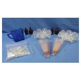 Colored & Clear Misc. glassware, Wall Pocket Vases