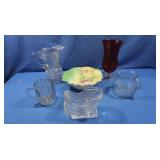 Antique RS Prussia Serving Bowl, Glass Pitchers &