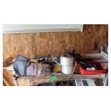 Shelf Contents-Light Fixtures, Gloves, Pack.Tape,