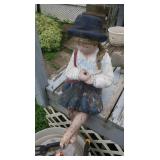 Concrete Girl Yard Decor