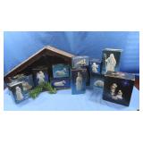 Avon Porcelain Nativity figures in Boxes, Wood