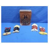 African Chalkware Faces, Gold Dust Wash.Powder