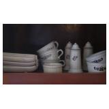 Pfaltsgraff Village S&P Shakers, Mugs,Corn Trays