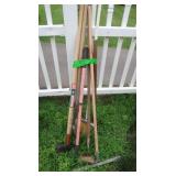 Sledgehammer, Hoe, Edger, Shovel, Broom