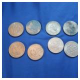 8 Eisenhouser Dollars-various years