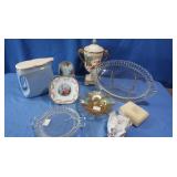 Glass Platters&Stands, Pitcher, Egg Vase